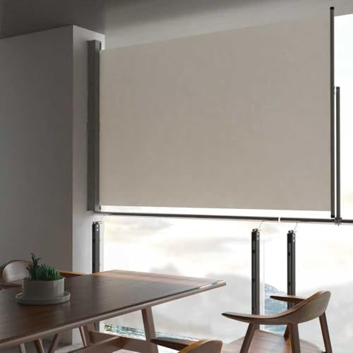 Sunsegel Toldo para balcón, toldo lateral extensible, 160 x 300 cm, color crema para exteriores, terraza, balcón, jardín