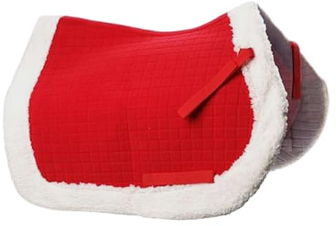 DAGLLGEW Bareback-Pad für Pferde, Weihnachten, ergonomisches rotes Bareback-Pad, rutschfest, extra Dicke Mitte für maximale Unterstützung, Sattelunterlage, Sattelunterlage, Sattelunterlagen, West