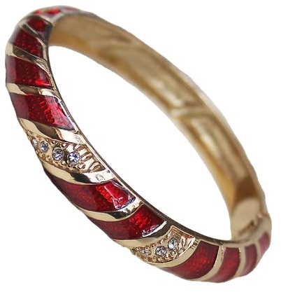 Cloisonné armband, Rainbow Stripe Armband Vintage kinesisk strassarmband(Red)