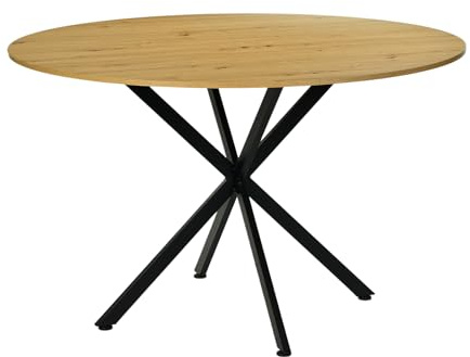 Songvas Esstisch Rund 120cm, Küchentisch, Modern Esszimmertisch, geeignet für Esszimmer, Wohnzimmer, Küche, Esstisch Rund Holz für 4-6 Personen, Braun，120x120x75cm