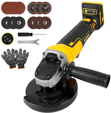 Trådlös vinkelslip för Dewalt 18 V/20 V-batteri, 8 000 varv/min borstlöst slipverktyg med 125 mm slipblad för skärning, slipning, polering (inget batteri)