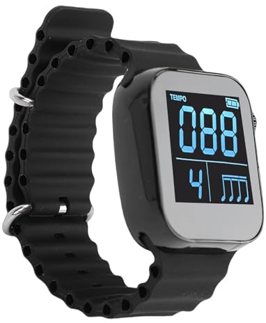 Luocute Tragbare Vibrierende Metronom-Armbanduhr, Einstellbar 40–240 BPM, Tragbares Elektronisches Metronom mit APP-Steuerung für Musikübungen, Laufen, Sport, Musikübungs-Tracker
