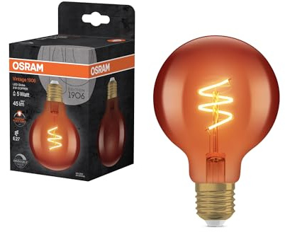 OSRAM LED-lampa Vintage 1906 Globe G80 DIM 3W 1800K koppar