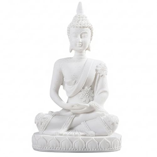 Uanqfegy Handgefertigte Mini-Meditations-Buddha-Statue aus Kunstharz – 10, 9 cm große Buda-Figur für eine ruhige Inneneinrichtung