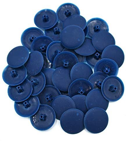 Snap-On Bifix Cover Caps to Use with Phillips Ph2 & Pozidrive Pz2 Pozi Screws - Pack of 50 Biffix Covers : Navy