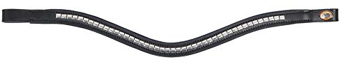 Hans Melzer Horse Equipment Stirnriemen Kreuth, schwarz/silber, Vollblut