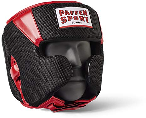 Paffen Sport Star MESH Kopfschutz für das Sparring; schwarz/rot; GR: L/XL