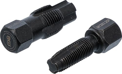 BGS 65591 | Reparaturwerkzeug für Lambdasondengewinde | M18/M12 | 2-tlg. | Gewindenachschneider M18 x 1,5 mm, M12 x 1,25 mm | Länge 51 mm | Chrom-Molybdän-Stahl | Außensechskant