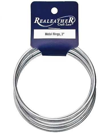 Realeather Crafts Zinc Metal Rings, 3-Inch, 6-Pack (BRI-03-06), Silver