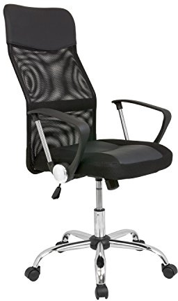 Cashoffice - Silla de Oficina - Silla de Escritorio con Respaldo Transpirable - Color Negro