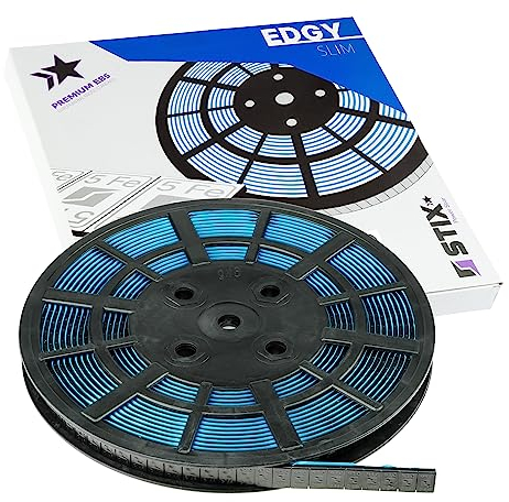 Stix Klebegewichte Edgy Slim Black Auswuchtgewichte Rolle 5kg 1000 x 5g schwarz verzinkt 3,5mm mit breitem Klebeband für Alufelgen
