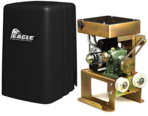 Home Slide Gate Opener Eagle 1000 FSC 1/2 HP Sliding Gate Motor Operator System Residential and Light Commercial for 27’ feet 600lbs Rolling Gates with Wireless Remotes