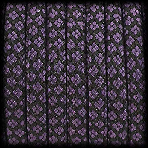 Ganzoo Paracord 550 Seil Diamond 30 Meter Nylon/Polyester-Seil mit 7 Kern-Stränge für Armband, Leine, Halsband, 4mm Stärke | Mehrzweck-Seil | Survival-Seil | Parachute Cord | Violett Schwarz