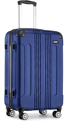 Kono Cabin Suitcase 55x35x20cm ABS Hard Shell Travel Luggage with Telescopic Handle, TSA Lock & Smooth Wheels for Ryanair & EasyJet (Navy)