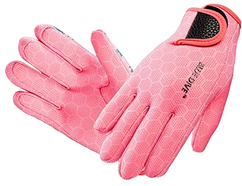 TOMYEER Neoprenhandschuhe für Erwachsene, Herren, Damen, Kajak, Kanu, Tauchen, Schwimmen, Surfen, Segeln, Wassersport, warme Handschuhe (Pink, M)