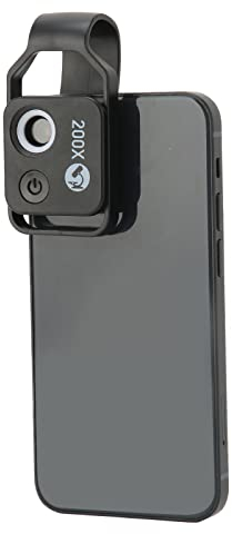 Microscopio para Teléfono de Bolsillo 200X, Lente de Fotografía Macro para Smartphone Profesional, Lente óptica de Cámara de Teléfono con Aumento de 200x HD para Fotografía Al Aire(con CPL)