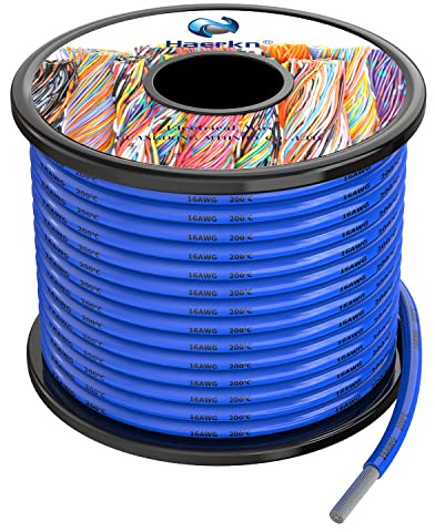 16awg 1.3mm² Silikon Elektrischer Draht Kabel Blau 15 Meter Weich und flexibel sauerstofffrei hochtemperatur beständiger verseilter verzinnter Kupferdraht
