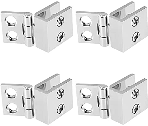 VOANZO Lot de 4 charnières de porte en verre réglables pour porte de douche en verre de salle de bain