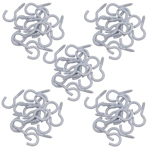 Schraubhaken, Kleiderbügel, Kunststoff-Finish, 10 mm Durchmesser, 30 mm Länge, 80 Stück