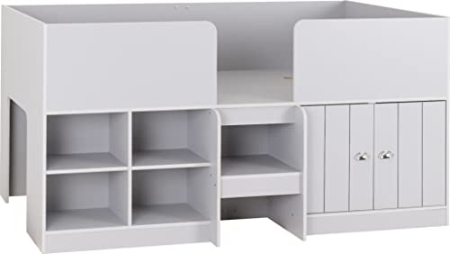 Kelsey Stores Orlando Low Sleeper Bed With Storage 3ft Single Children Mid Sleeper Bed Frame In Dove Grey