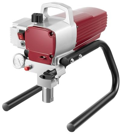 Pro Airless Wall Paint Sprayer 1800W Electric Sprayer Gun Kit, Adjustable Spray Pressure with Pipe for Wall & Ceiling/Wood & Metal Paint (Red)