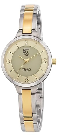 ETT Eco Tech Time Solar Damen Uhr Analog mit Titan Armband ELS-12148-61M