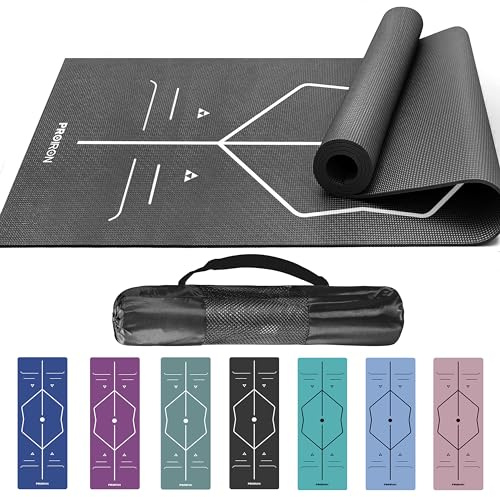 PROIRON Yogamatte rutschfest,Fitnessmatte mit Ausrichtungslinien. für Yoga Fitness & Sport Aktivitäten, Trainingsmatte für Yogaübungen & Training