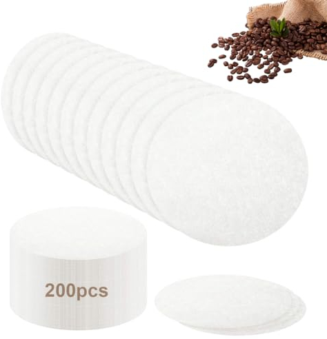 WKRTDY Kaffeefilter als Ersatz, Naturpapier für Kaffeemaschinen, 200 Stück runde Kaffeefilter aus Micro-Papier für Espresso, passend für die meisten Espressomaschinen, Durchmesser 60mm, in Weiß