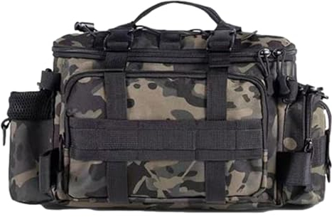 Facynde Angeltasche für Angelgeräte und Angel Zubehöre Angeltasche Karpfentasche Tackle Bag groß Outdoor Large Capacity Outdoor Fishing Bag Camouflage Multifunctional Fishing Gear Bag