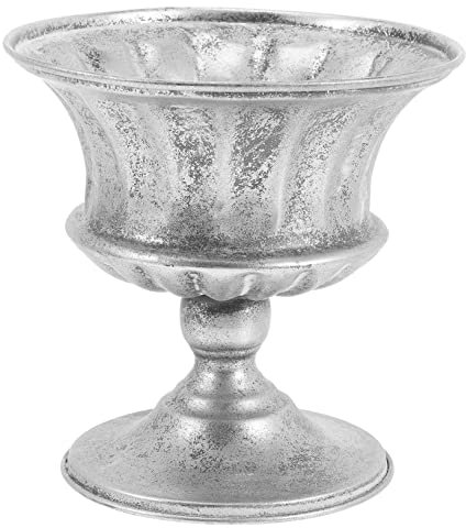 INOOMP Vintage Eisen Blumentopf Rund Pflanzgefäß Ornament Retro Blumenbehälter für Garten Terrasse Tischdekoration