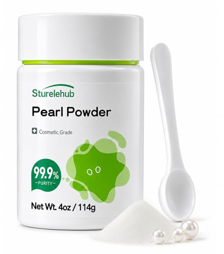 Sturelehub Pearl Powder Organic, for Face, 4OZ / 114g 99.9% Purity, Cosmetic Grade, For DIY Mask, Cream And Lotion, Organic Pearl Powder For Homemade Cosmetics