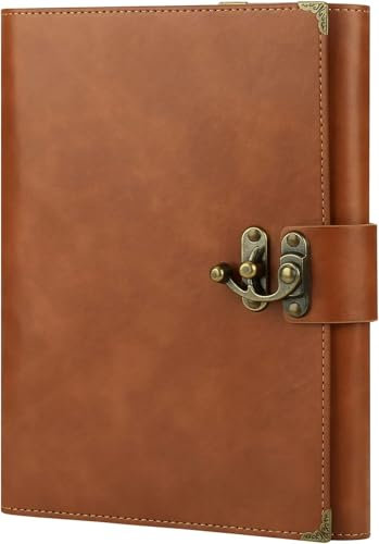 SEEALLDE Notizbuch A5 Liniert 200 Seiten Leder Tagebuch für Erwachsene Hardcover Notizbuch