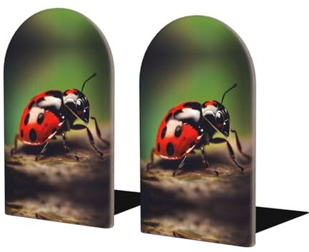 Porte-revues en bois de hêtre élégant coccinelle rouge : antidérapant, facile à installer, parfait pour les fournitures de bureau, les livres, etc