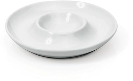 45 hueveras con estante, 10,5 cm de diámetro, color blanco, porcelana
