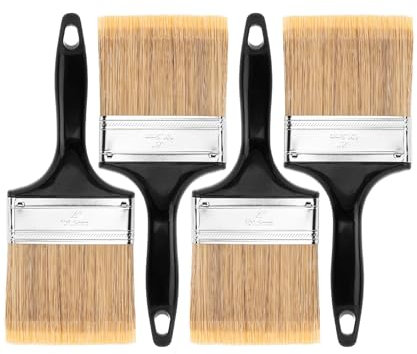 Bates- Paint Brushes, 4-Inch, 4 Pack, Flat Paint Brushes for Walls, Furniture and Wood
