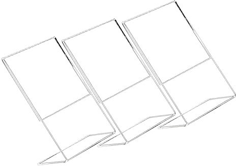 JECOMPRIS 6stücke Teiliges Acryl Schildhalter Set Transparente Tischständer Für Werbung Fotos Visitenkarten Und Menüs Förmiges Design Leicht Und Stabil Für Restaurant Büro Und