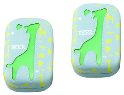 FRCOLOR 2 Piezas Titular de la Caja de la Estuche lentillas Cajas lentillas Ventosa para Lentes de Estuche para Lentes Caso anteojos Multi Viajar Animales Porta Lentes Green