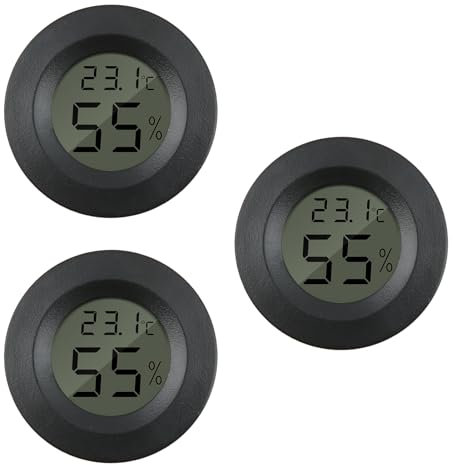 3PCS Hygrometer Thermometer, Digital Humidity Meter Monitor Gauge LCD Mini Indoor Hygrometer for Home Office Greenhouse Babyroom Humidor