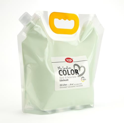 Viva Decor My Emotion Color 2,6 Liter - Frühlingserwachen - Matte, hell Grüne Wandfarbe & Deckenfarbe, Hohe Deckkraft, Geruchsneutral &Tropfarm. Innenfarbe für Wohnzimmer, Kinder- & Schlafzimmer