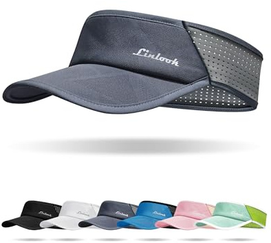 Linlook Sports Sun Visor for Men & Women Breathable Mesh, Stretchy Foldable Cooling Visor Hat for Running, Golf, Tennis, Hiking
