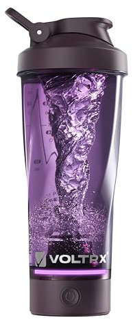 VOLTRX VortexBoost Electric Shaker Bottle, USB C Rechargeable Protein Mixer, Shaker Cups for Protein and Meal Replacement Shakes, BPA-Free, Made with Tritan, Purple