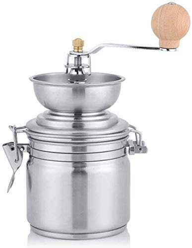 Macinacaffè manuale pratico, macinacaffè da caffè, macinacaffè ergonomico portatile Macinacaffè in acciaio inox con manico in legno Macinino a noce moscata