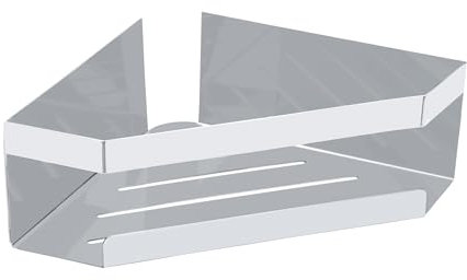 Schöner Wohnen Kollektion Eckablage Mod. Meleto glänzend Edelstahl rostfrei ohne Bohren mit Klebepad-Technologie Maß 28,5 cm x 8 cm x 18 cm Farbe Silber glänzend