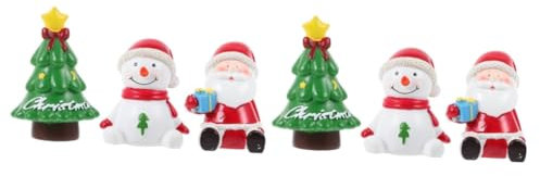 GLEAVI 2 Sätze Weihnachtsmann-ornamente Weihnachtsdekorationen Für Aquarien Aquarium Drinnen Klein Party Irisierend Weihnachtliche Aquariendekoration Harz 3 Stück * 2