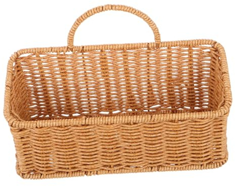 Cestino da Parete in Plastica, Multifunzione, Manico, Kaki | Cucina e Bagno, Design a Parete, Stile Boho Vintage Retrò, Adatto a Aglio e Accessori Essenziali