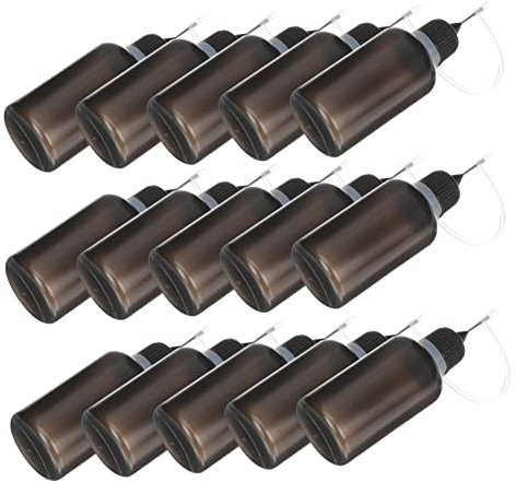SEWACC 20pcs 30ml Ldpe Refillable Squeeze Bottles Steel Nozzle Pointed Oil Applicator Bottles for Machine Lubrication and Glue Storage for Workshop Use