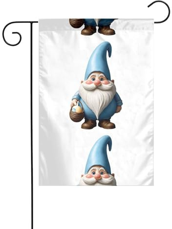 YYHWHJDE Easter egg old man Pattern Garden flagpole outdoor courtyard decoration fashion 12x18in ﻿
