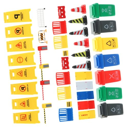 JOINPAYA Panneaux De Signalisation Jouets De Circulation pour Garçon Fille Modèles De Signalisation De Blocs De Route Jouets De Simulation Éducatifs