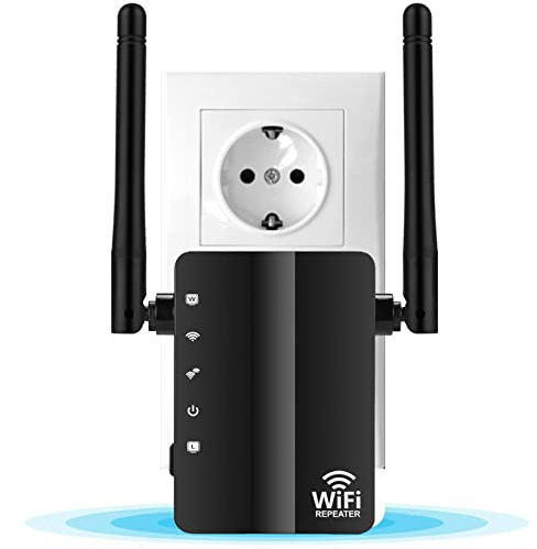 WLAN Repeater 300 Mbit/s 2.4GHz mit WPS, LAN Ethernet-Port,Internet Verstärker WiFi Extender Booster kompatibel zu Allen WLAN Geräten