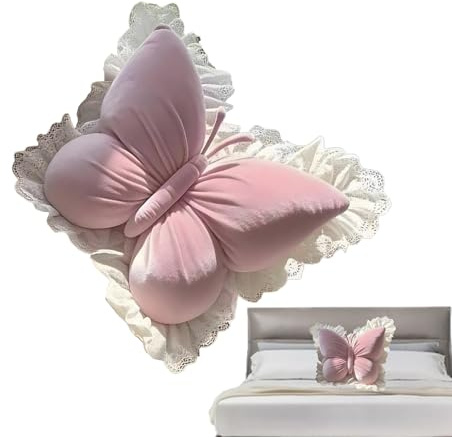 Papillon en Peluche, décoration de Chambre Mignonne – Coussin décoratif Papillon, pour Anniversaire, Halloween, Bas de Noël, canapé, canapé, Bureau, Filles et Adultes
